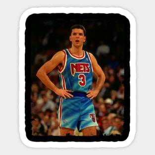 Drazen Petrovic - Vintage Design Of Basketball Sticker